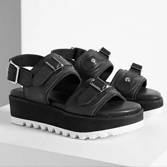 Hunter Double Buckle Chunky Platform Sandals - Picture 3 of 11